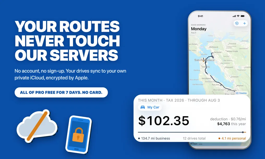 MileMarker launch poster: your routes never touch our servers